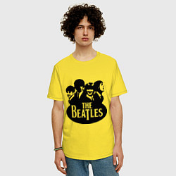 Футболка оверсайз мужская The Beatles Band, цвет: желтый — фото 2