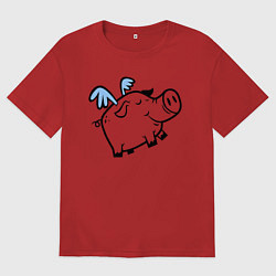 Мужская футболка оверсайз Крылатый поросёнок