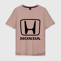 Футболка оверсайз мужская Honda logo, цвет: пыльно-розовый