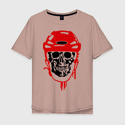 Футболка оверсайз мужская Мертвый хоккеист, цвет: пыльно-розовый