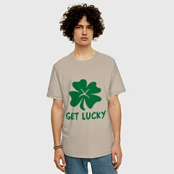 Футболка оверсайз мужская Get lucky, цвет: миндальный — фото 2