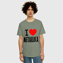 Футболка оверсайз мужская I love Metallica, цвет: авокадо — фото 2