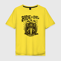 Футболка оверсайз мужская Ride or Die, цвет: желтый
