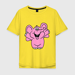 Мужская футболка оверсайз Розовый слон