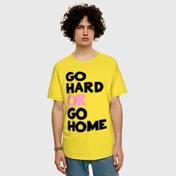 Футболка оверсайз мужская Go hard or go home, цвет: желтый — фото 2