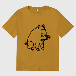 Мужская футболка оверсайз Pig