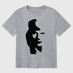 Футболка оверсайз мужская Саксофонист или девушка, цвет: меланж