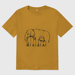 Мужская футболка оверсайз Сколько ног у слона