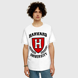 Футболка оверсайз мужская Harvard University, цвет: белый — фото 2
