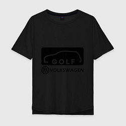 Футболка оверсайз мужская Фольцваген гольф, цвет: черный