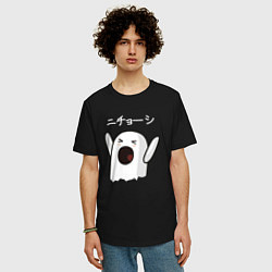 Футболка оверсайз мужская Ничоси азиат, цвет: черный — фото 2