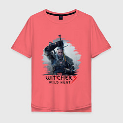 Футболка оверсайз мужская The Witcher 3, цвет: коралловый