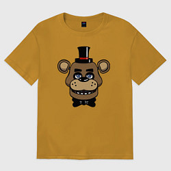 Футболка оверсайз мужская Freddy FNAF, цвет: горчичный
