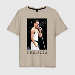 Футболка оверсайз мужская Queen: Freddie, цвет: миндальный