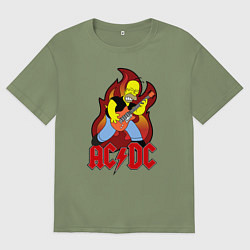Мужская футболка оверсайз AC/DC Homer