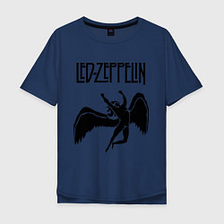 Футболка оверсайз мужская Led Zeppelin Swan, цвет: тёмно-синий