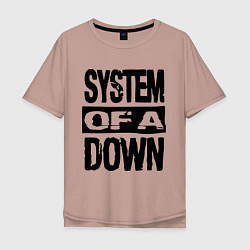 Футболка оверсайз мужская System Of A Down, цвет: пыльно-розовый