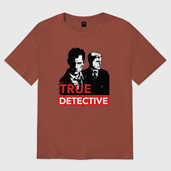 Футболка оверсайз мужская True Detective, цвет: кирпичный