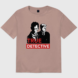 Футболка оверсайз мужская True Detective, цвет: пыльно-розовый