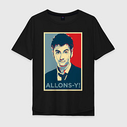 Футболка оверсайз мужская Allons-y Poster, цвет: черный