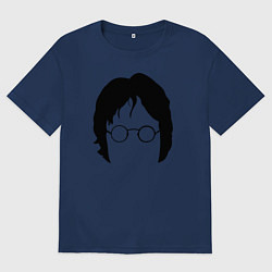 Футболка оверсайз мужская John Lennon: Minimalism, цвет: тёмно-синий