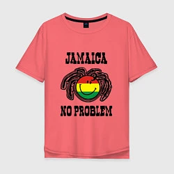 Футболка оверсайз мужская Jamaica: No problem, цвет: коралловый