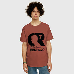 Футболка оверсайз мужская CR Ronaldo 07, цвет: кирпичный — фото 2