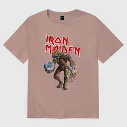 Футболка оверсайз мужская Iron Maiden: Zombie, цвет: пыльно-розовый