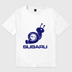 Футболка оверсайз мужская Subaru, цвет: белый