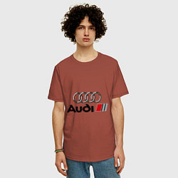 Футболка оверсайз мужская Audi, цвет: кирпичный — фото 2