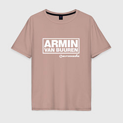 Футболка оверсайз мужская Armin van Buuren, цвет: пыльно-розовый