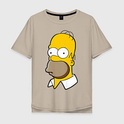 Футболка оверсайз мужская Sad Homer, цвет: миндальный