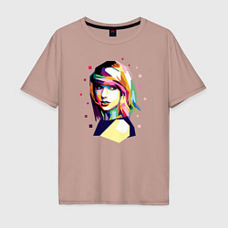 Футболка оверсайз мужская Taylor Swift Art, цвет: пыльно-розовый