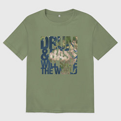 Мужская футболка оверсайз Drum & Bass: The World