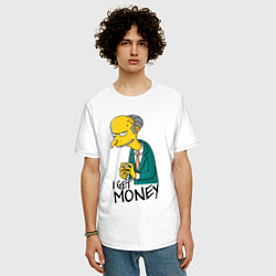 Футболка оверсайз мужская Mr. Burns: I get money, цвет: белый — фото 2