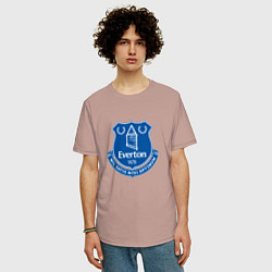 Футболка оверсайз мужская Эвертон logo - nil satis nisi optimum, цвет: пыльно-розовый — фото 2