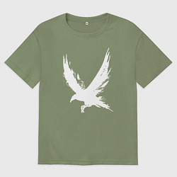 Мужская футболка оверсайз Белый ворон