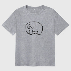 Мужская футболка оверсайз Самодостаточный слоник