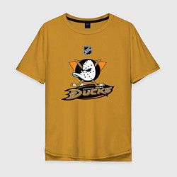 Футболка оверсайз мужская NHL: Anaheim Ducks, цвет: горчичный