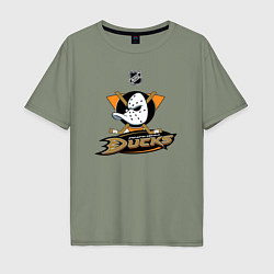 Футболка оверсайз мужская NHL: Anaheim Ducks, цвет: авокадо