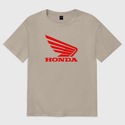 Футболка оверсайз мужская Honda Red, цвет: миндальный