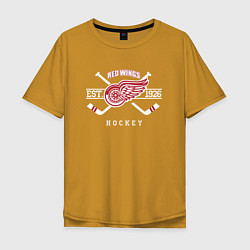 Футболка оверсайз мужская Detroit Red Wings: Est.1926, цвет: горчичный