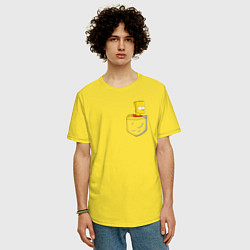 Футболка оверсайз мужская Карманный Барт, цвет: желтый — фото 2
