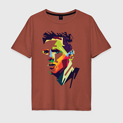 Футболка оверсайз мужская Lionel Messi: fun-art, цвет: кирпичный