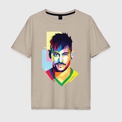 Футболка оверсайз мужская Neymar: fun-art, цвет: миндальный
