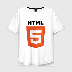 Футболка оверсайз мужская HTML5, цвет: белый