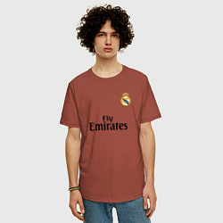Футболка оверсайз мужская Real Madrid: Fly Emirates, цвет: кирпичный — фото 2