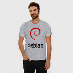 Футболка slim-fit Debian, цвет: меланж — фото 2