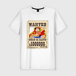 Футболка slim-fit Wanted Luffy, цвет: белый