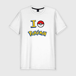 Мужская slim-футболка Покемон I love pokemon